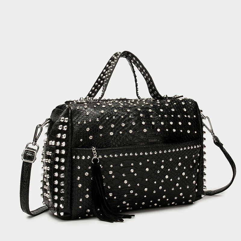 

Women's bag luxury designer purses and handbags Shoulder bags vintage Rivet tote bag for women Large capacity travel bag purse