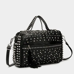 Women's bag luxury designer purses and handbags Shoulder bags vintage Rivet tote bag for women Large capacity travel bag purse