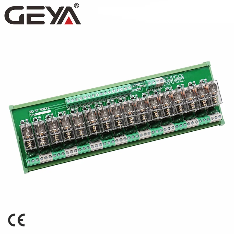 

GEYA NG2R 16 Channel Relay Board 1NO 1NC Din Rail Relay Module Original Relay Plug