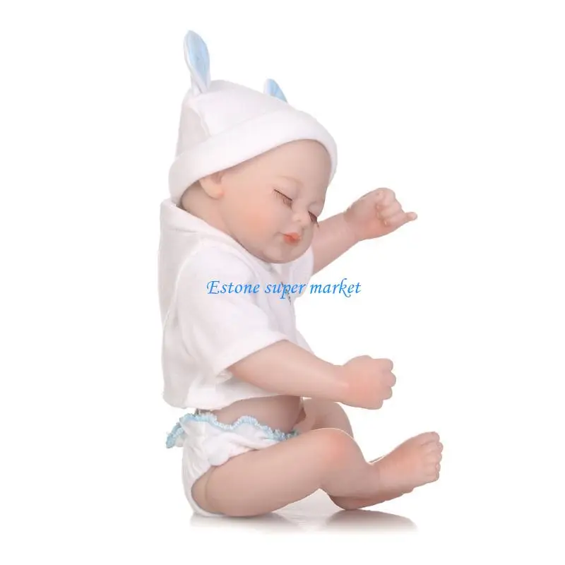 090B Reborns Śpiąca lalka dziewczynka z pieluchą i czepkiem Realistyczna lalka bobas dla dzieci