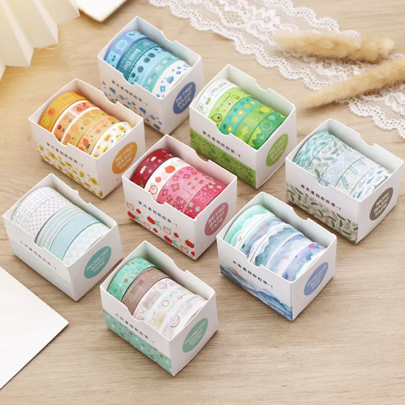 5 PCS Kawaii Washi Tapes Set Scrapbooking Stickers Supplies Japanese Cute korean stationery Journaling Aesthetic Masking tape