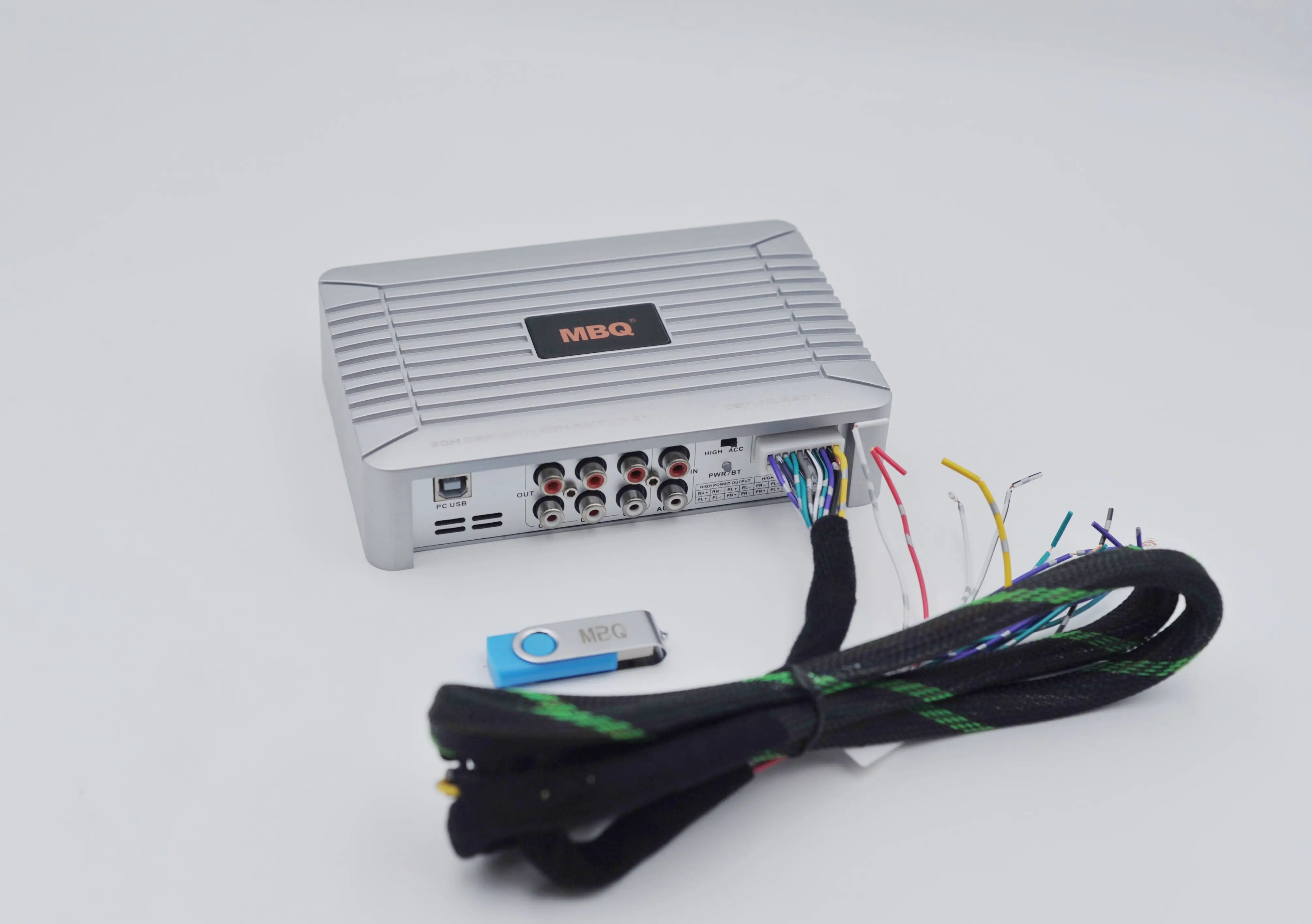 MBQ Car Audio DSP Amplifier 6-Channel RCA/ 4-Channel High Level Output / 31-Segment EQ Computer Mobile Phone Debugging Speaker