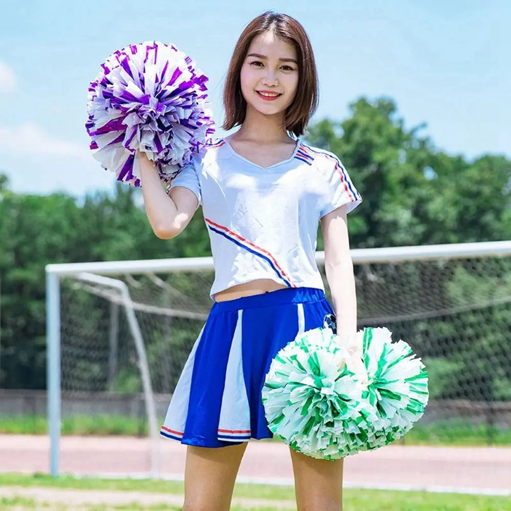 Competition Flower Double hole handle Dance Party Decorator Cheerleading Cheering Ball Club Sport Supplies Cheerleader Pom Poms