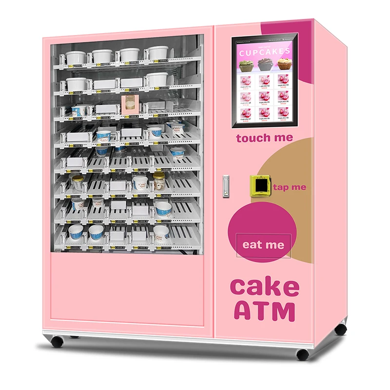Customized Cake Vending Machine Refrigerated Dessert Can Cakes Vending Equipment Commercial Pastry Outdoor Business Use