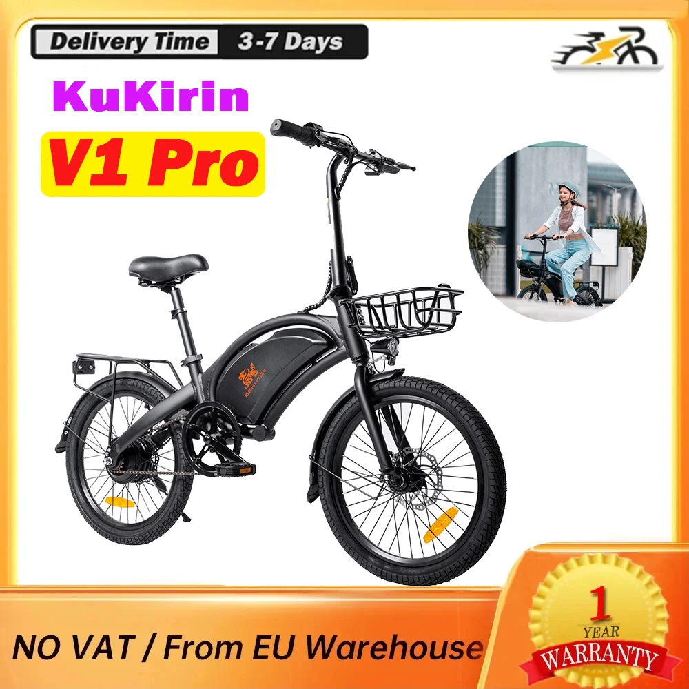 KuKirin V1 Pro 20 Inch Tire 48V 7.5Ah Battery 350W Motor Electric Bike 45KM/H Max Speed for Outdoor Traveling