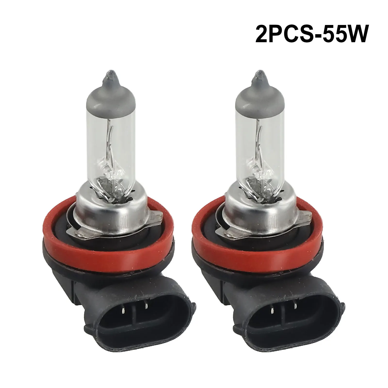 2pcs H11 12V 55W 6000K Super/ White Halogen Fog Light Bulbs Kit For Car Headlights, Quartz Glass Bulb Lamp Replacement Parts