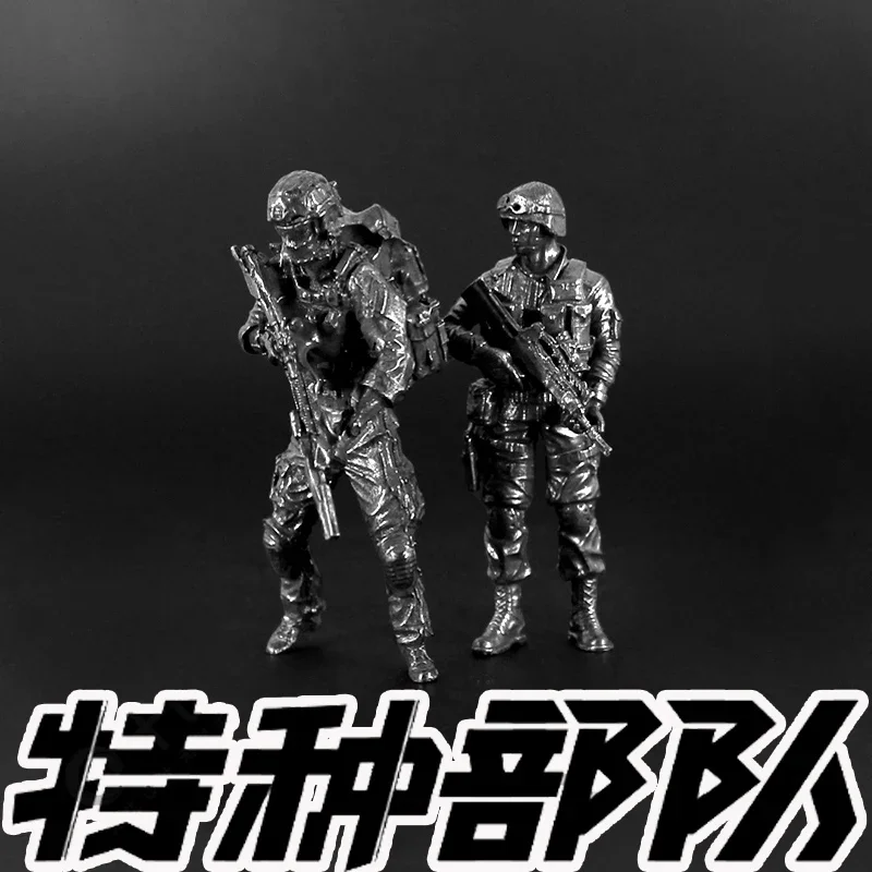 شخصيات جندي القوة الخاصة، ألعاب سلاح كوبرونيكل معدنية صلبة للأولاد، تمثال شرطي خاص مصغر
