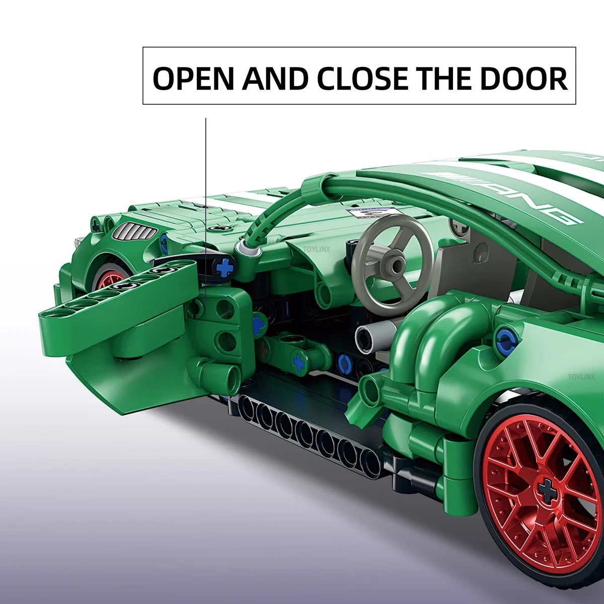 Zestaw klocków wyścigowych, 456 elementów, techniczny model samochodu wyścigowego, zabawki samochodowe z napędem pull-back dla chłopców, klocki, prezenty świąteczne