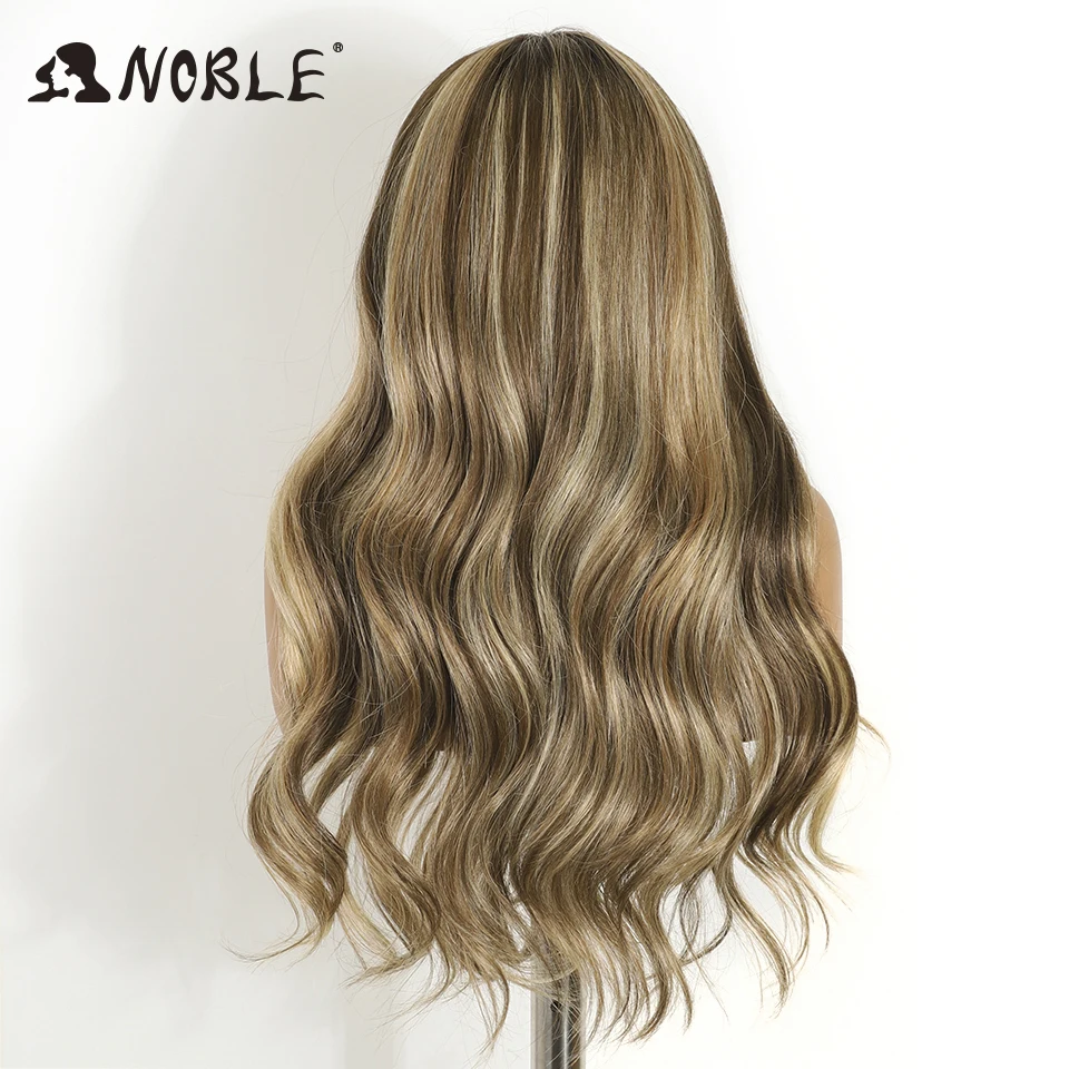 نوبل الاصطناعية الدانتيل شعر مستعار أمامي تأثيري 13X6 الدانتيل شعر مستعار أمامي 26 بوصة الجسم متموج الدانتيل الباروكة للنساء الدانتيل شعر مستعار أمامي أومبير شعر مستعار أشقر