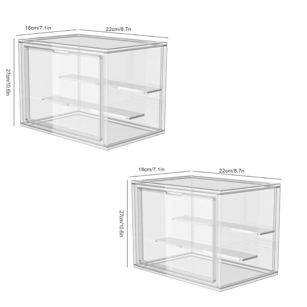 2/4/6-teilige transparente Vitrine für Figuren, klare, faltbare Spielzeugvitrine für Figuren und Blindbox-Puppen, Actionfiguren-Organizer, stapelbare transparente Box