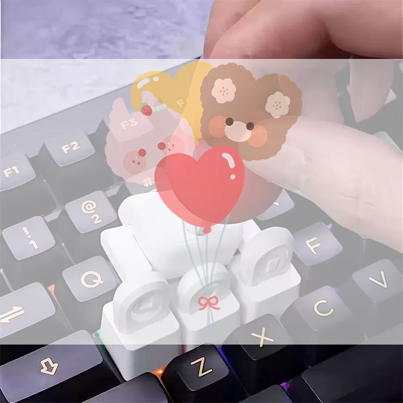 Tecla de joystick fofa para alívio do estresse, com material ABS durável e design divertido, perfeita para entusiastas de jogos com teclado mecânico