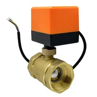 1pec 1/2 ""3/4"" 1 ""1-1/2"" válvula de bola motorizada de latón AC220V DC12V DC24V válvula de bola eléctrica de 3 cables cuerpo de latón de 2 vías con actuador