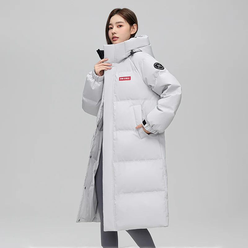 Parkas de esquí gruesas y cálidas para parejas, Chaqueta de algodón recta de longitud media de Color sólido, chaquetas acolchadas a prueba de viento para exteriores, invierno