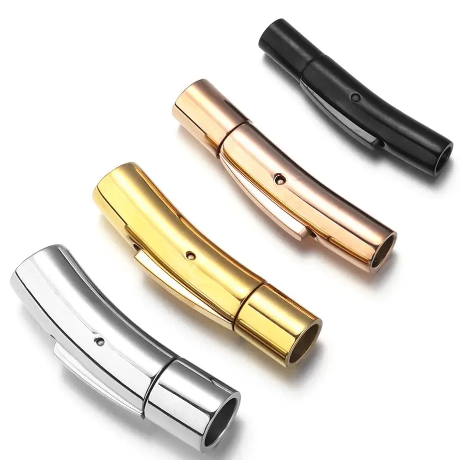 

1pcs Stainless Steel Bayonet Clasp 3/4/5/6mm Leather Cord Bracelet Buckle Connectors For DIY Bracelet Jewelry Making Accessories