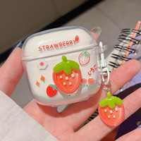 For Huawei FreeBuds 5 5i 6i 4 SE 2 SE2 Case 3D Watermelon Flowers Clear Cartoon Earphone Charging Box Accessories Cover Pendant