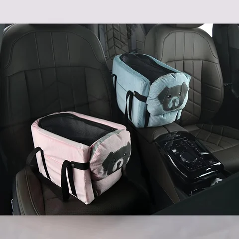 Portable Handheld Car Armrest Pet Nest Central Control Dog Cat Booster Seat Front Auto Travel Safety Carrier Bed For Small Breed