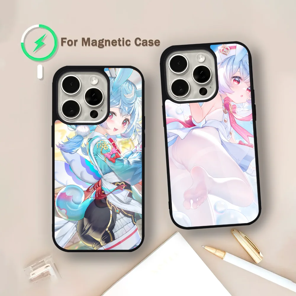 Game G-Genshin Impact S-Sigewinne Phone Case Magsafe Magnetic For iPhone 11 12 13 14 15 Pro Max Plus Wireless Charging