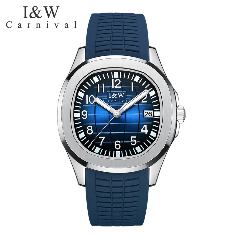 IW Top Brand Automatic Watch for Men Rubber Strap Luxury Seiko NH35 Mechanical Man Wrist Watches Waterproof Reloj Hombre