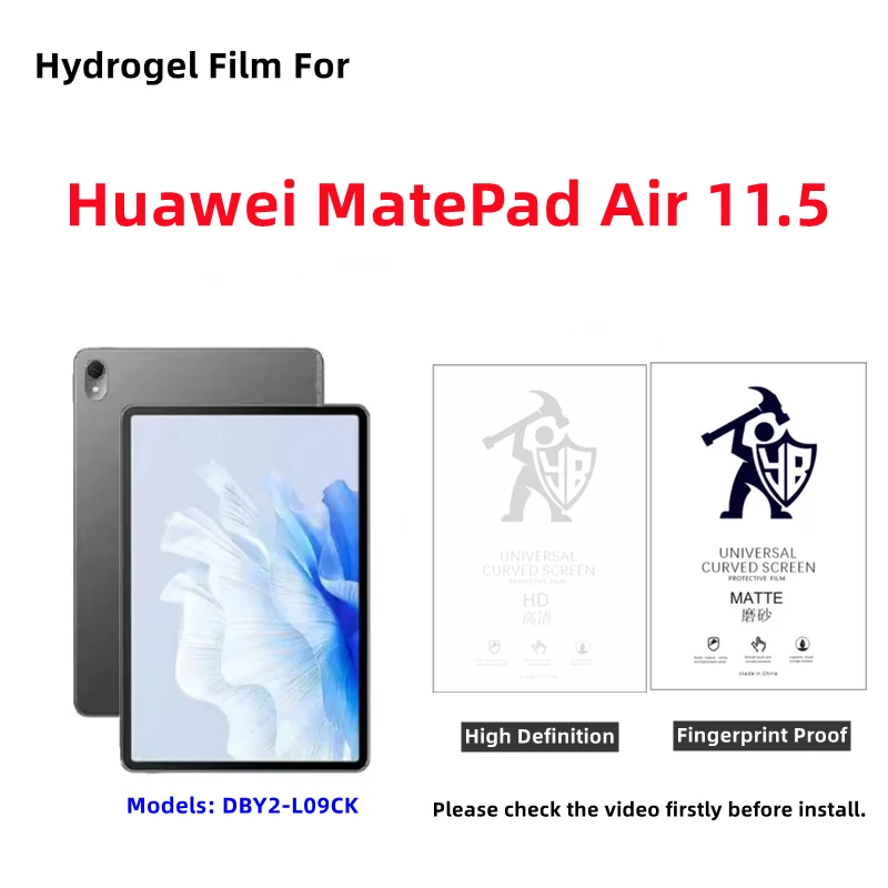 2pcs HD Tablets Hydrogel Film For Huawei MatePad Air 11.5 Matte Screen Protector For Huawei MatePad Air 11.5 inches