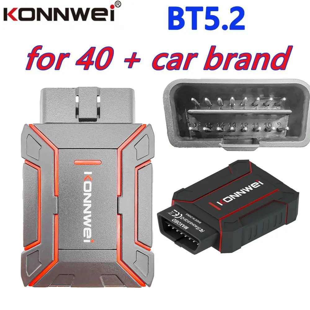 

2025 Новый KONNWEI MAXOBD BT 5.2 Полная автомобильная система OBD2 диагностический инструмент для BMW для Benz Code Read Engine ABS для IOS/Android