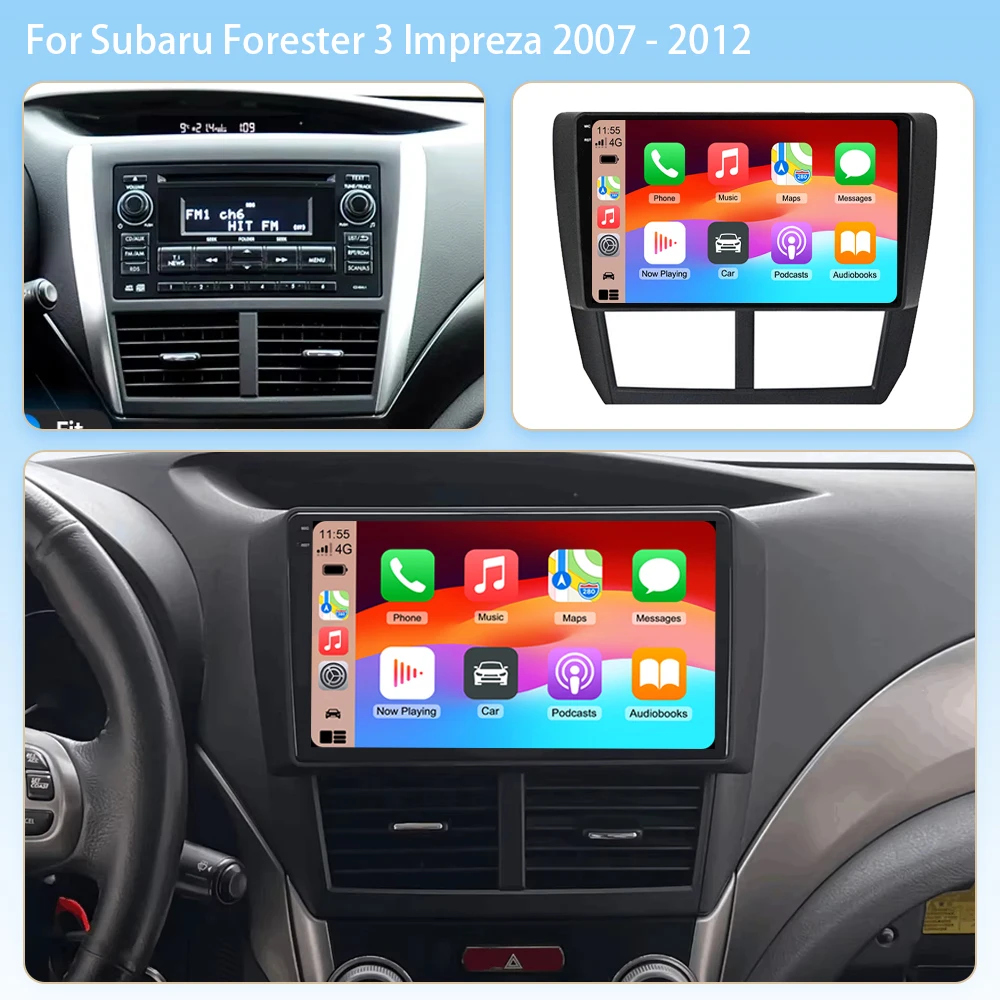 2K Android 16 Carplay Car Radio For Subaru Forester 3 SH 2007-2013 For Impreza GH GE 2 Din Multimedia Player BT Head Unit 2 din