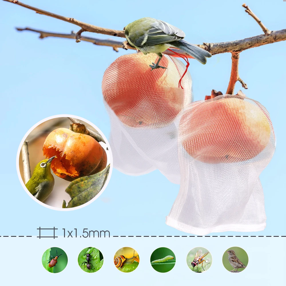 Nylon Grow Fruit Protection Bags With Drawstring For Protecting Plant Flower Vegetable Reusable Mesh Protect Bag Pest Control