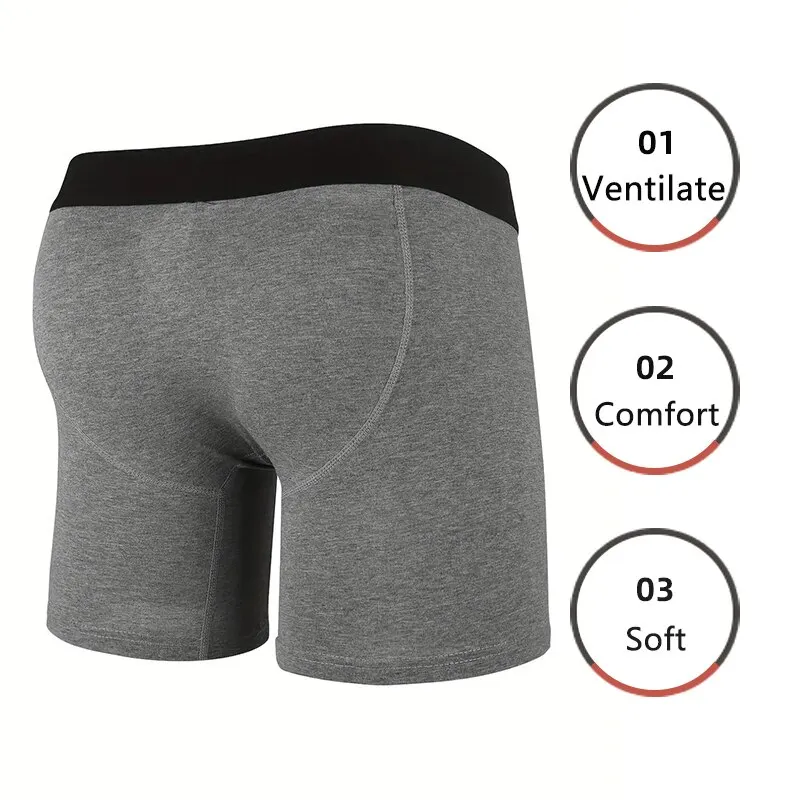 5 Pièces Hommes Sport Boxeurs Sous-Vêtements Slip Lettres Large Bande Multicolore M L XL Respirant Ventiler Mode Fitness Sport