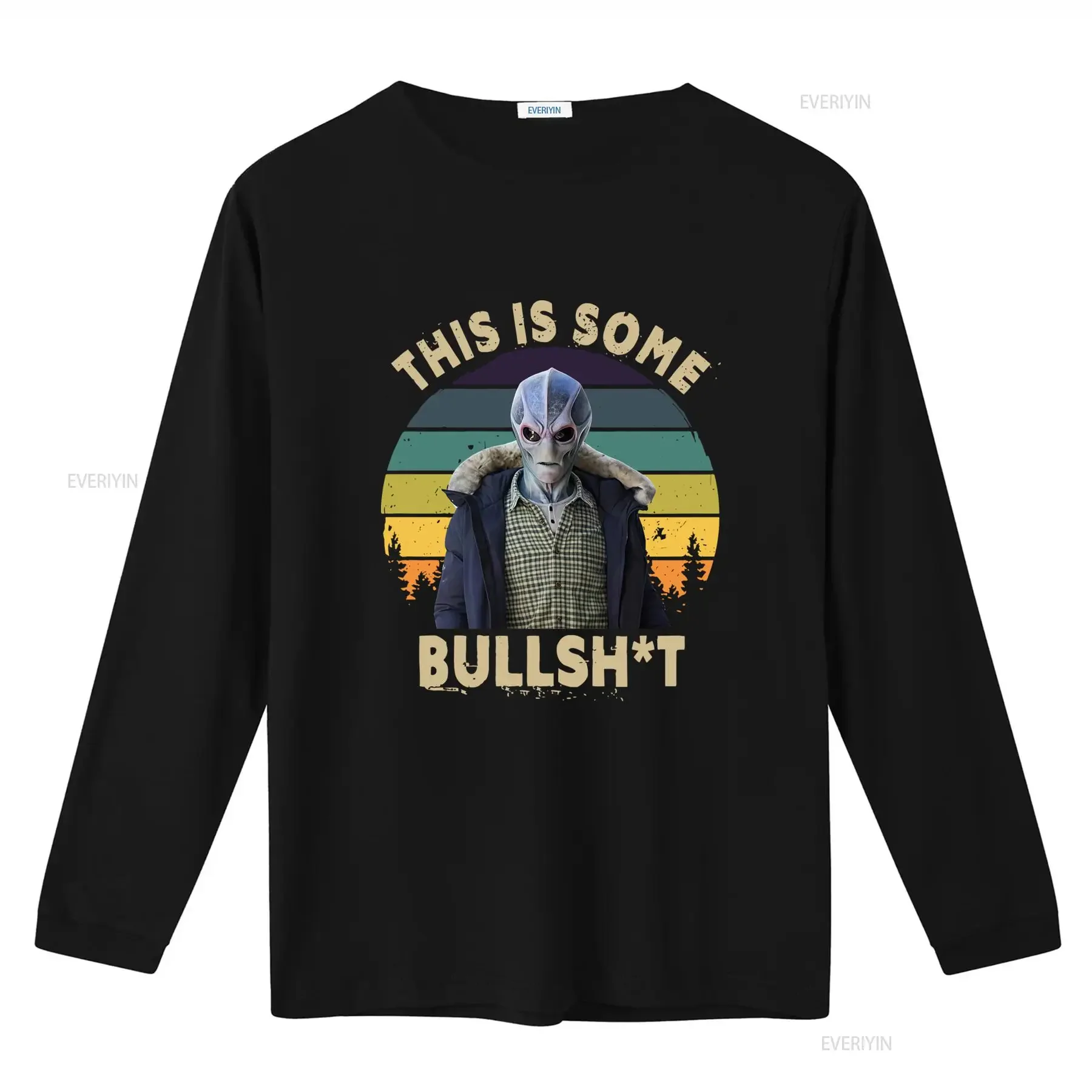Vintage This Is Some Bullsh t Shirt for Men Resident Alien UFO Print Retro Style vintage Washed Stylish fashion Versatile