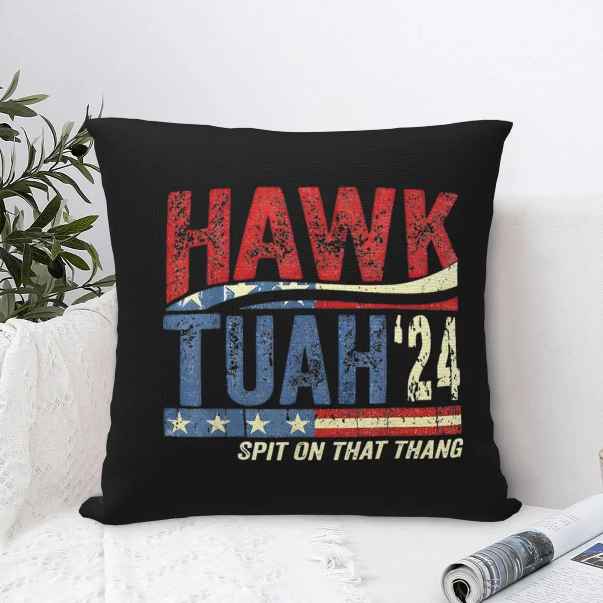 Hawk Tuah 24 Spit On That Thang Pillow Covers Polyester Room Cushion Cover Cute Decorative Pillowcase 40*40