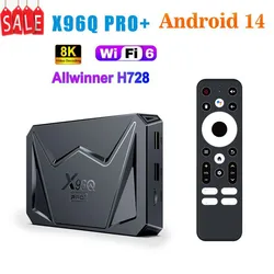 X96Q PRO Plus Smart Android 14.0 Tv Box 4GB 32GB Allwinner H728 Octa Core 2.4G/5G Wifi BT5.0 Media Player Set Top Box