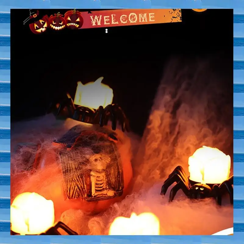 

Halloween Spider LED Candle Light Pumpkin Lamp For Halloween Party Home Ornaments Haunted House Horror Props Light