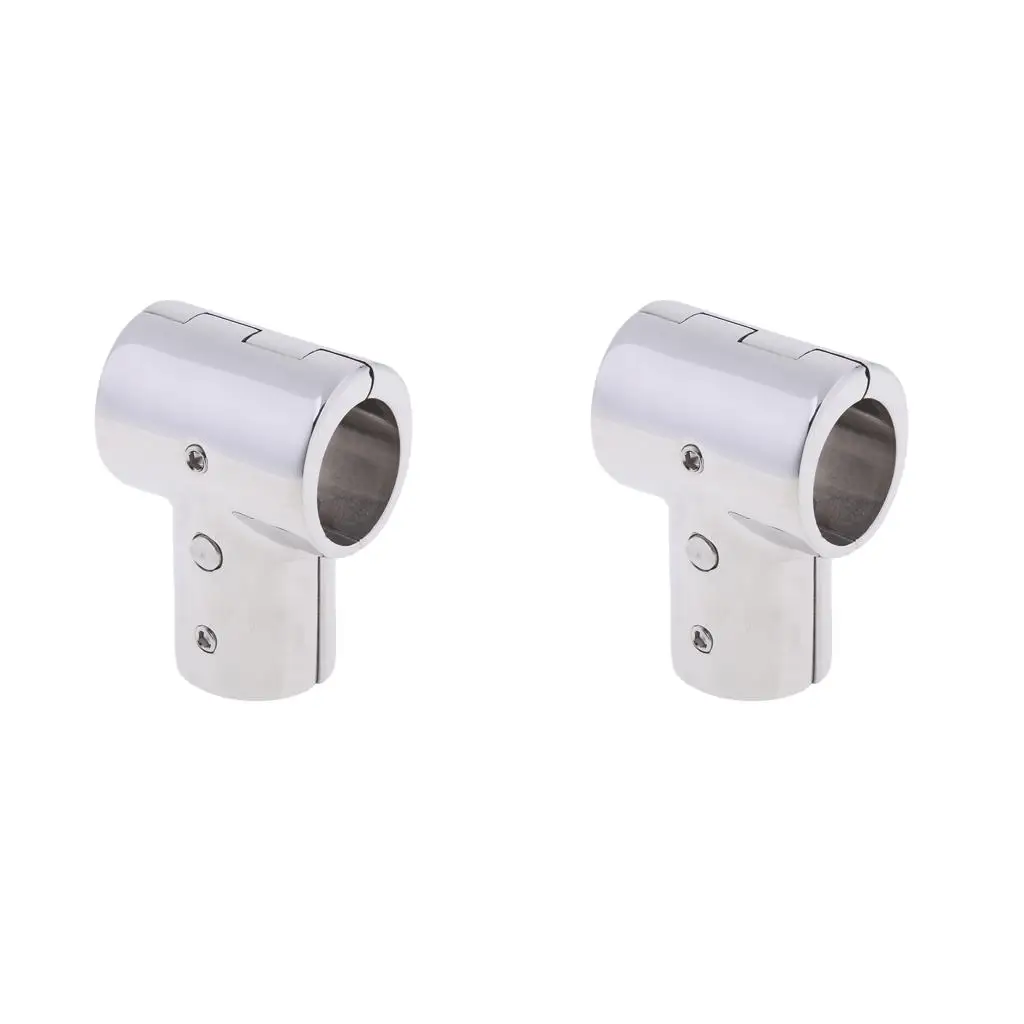 2pcs Heavy Duty 316 Boat Hand Rail Fitting- 90 Degree T/Tee Hinged/Split inch Tube