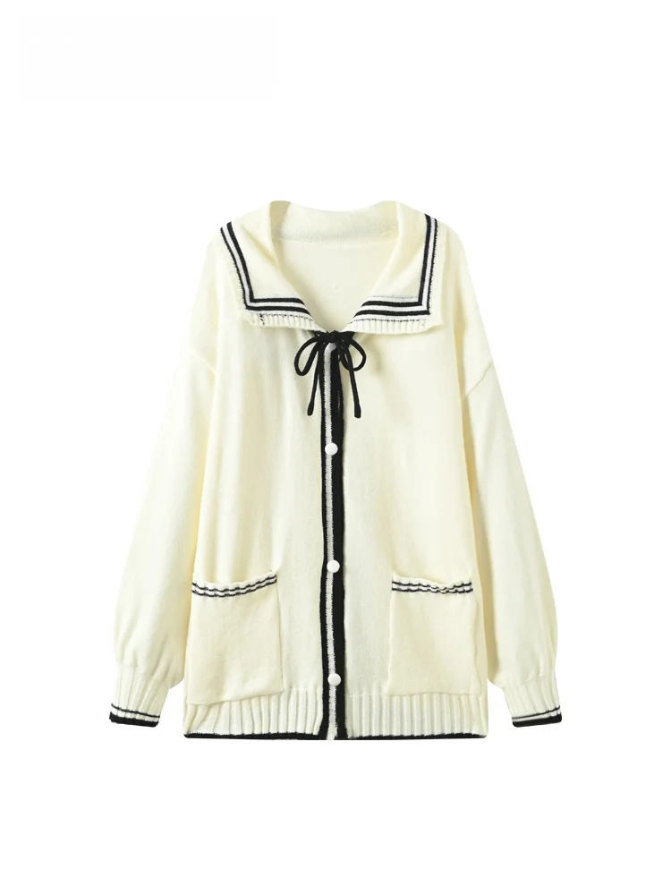 

Свободный повседневный вязаный свитер с длинными рукавами для женщин больших размеров, осенняя новинка, из шерстяной смесовой пряжи, новый дизайн, повседневный свитер