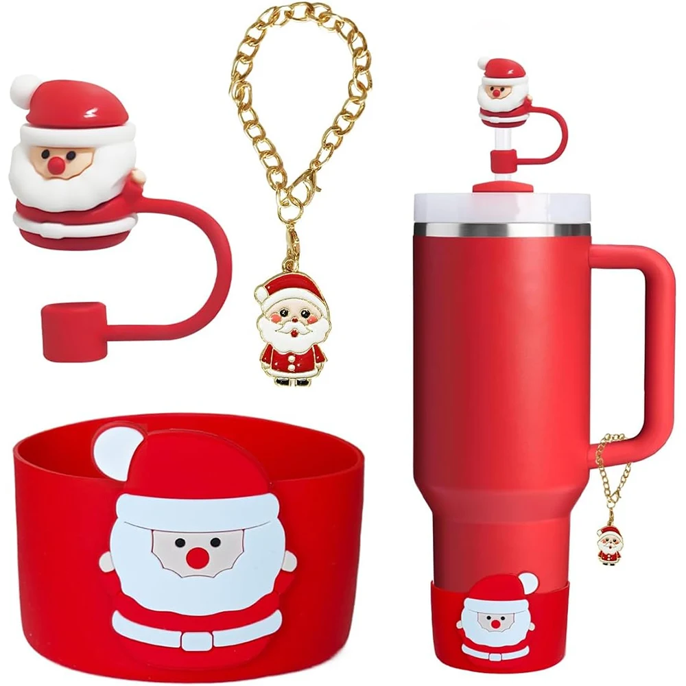 Christmas Accessories Set for Stanley 30oz 40oz Tumbler Cup - Straw Cover,Siliocne Boot, Xmas Charms, Straw Topper for Stanley - view 2