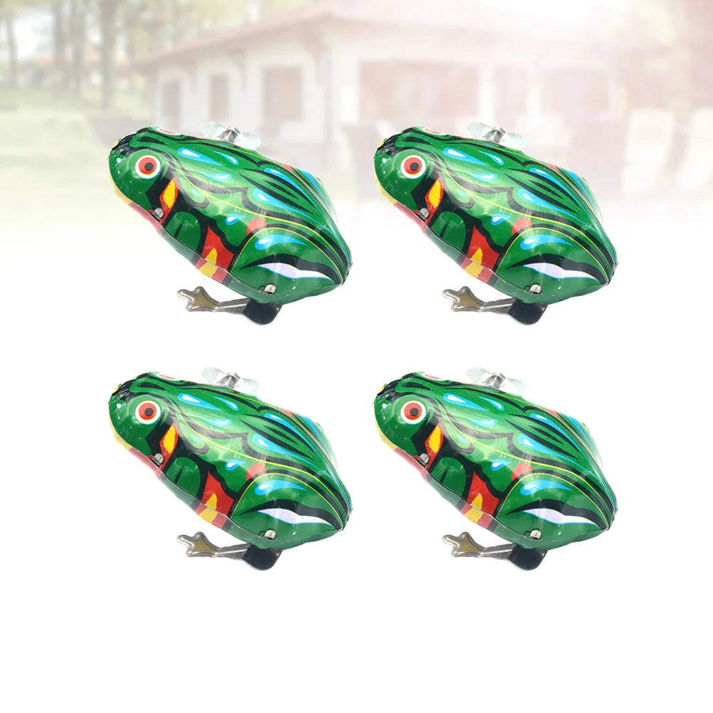 4 قطع من الضفدع الحديدي الملفوف هدية عيد ميلاد للفتيات والأولاد ألعاب تعليمية لعبة القفز للأطفال الحنين