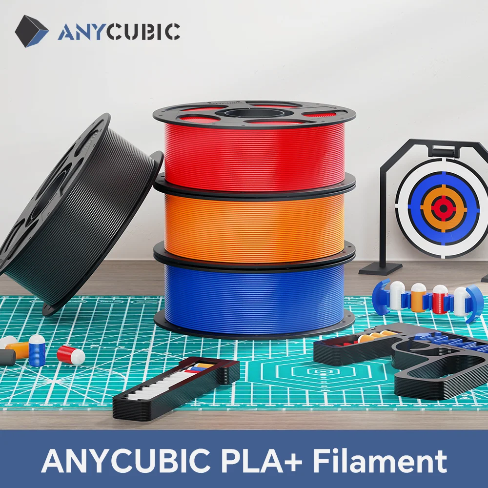 

5 кг филамента ANYCUBIC PLA+ для 3D-принтера, 1,75 мм, высокоточный материал PLA для 3D-печати, пластиковые резиновые расходные материалы для Kobra S1C