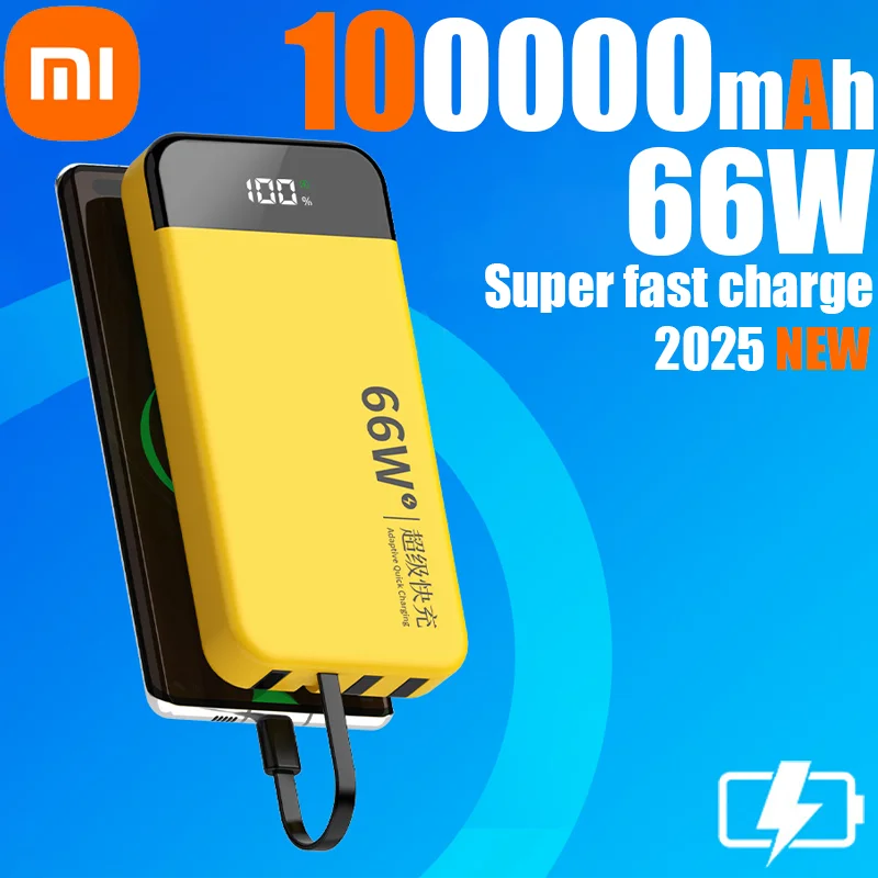 Xiaomi 100000mAh Power Bank 66W Super Fast Charging Battery High Capacity Digital Display Power Bank For Iphone Samsung Huawei