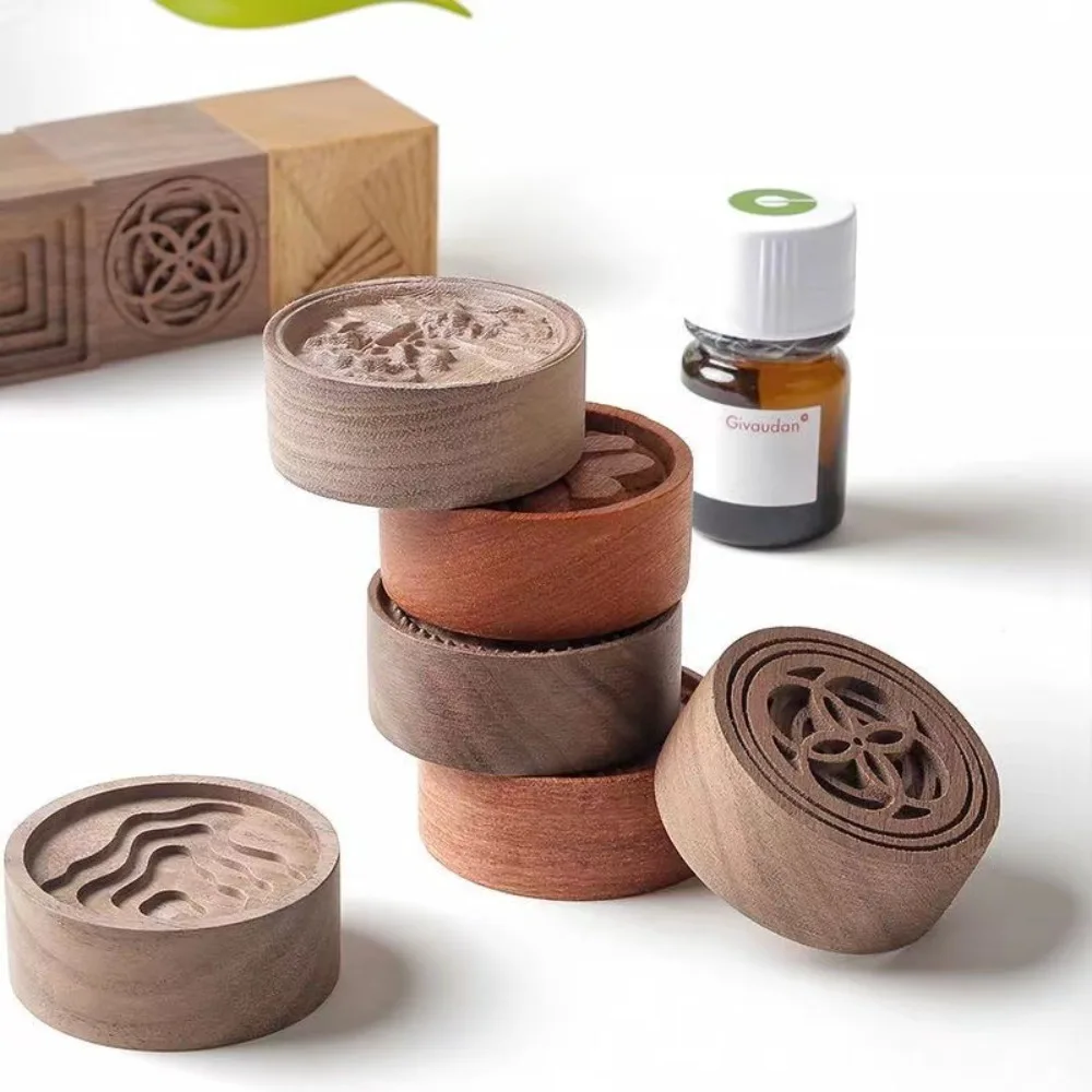 Wooden Essential Oil Diffuser Portable Refreshing Sleep Wooden Diffuser Slowly Volatile Long-lasting Floral Aromatherapy Inhaler