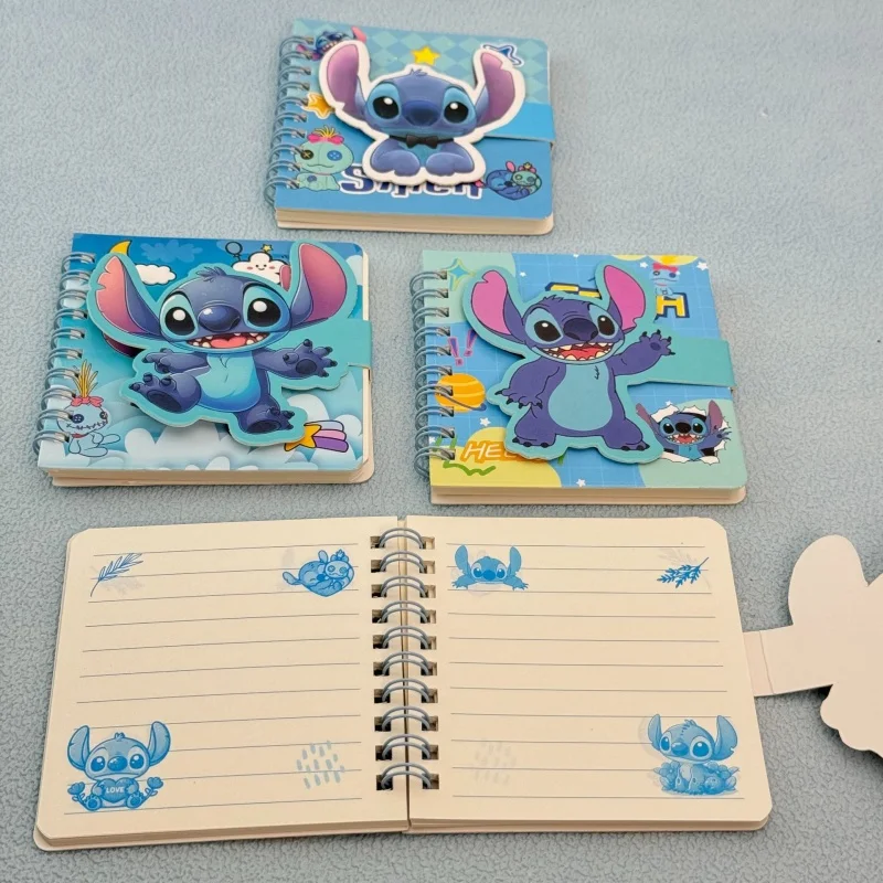 4/12 pezzi Cartoon Disney Stitch Coil Memo Pad Carino portatile Note Book Diario Planner Regalo di cancelleria Materiale scolastico