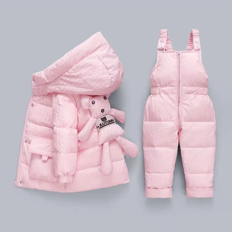 New Style Of Children\'s Down Jacket Two-piece Set For Boys and Girls Baby Wash Free Winter Clothing Children\'s Thick Down Jacket