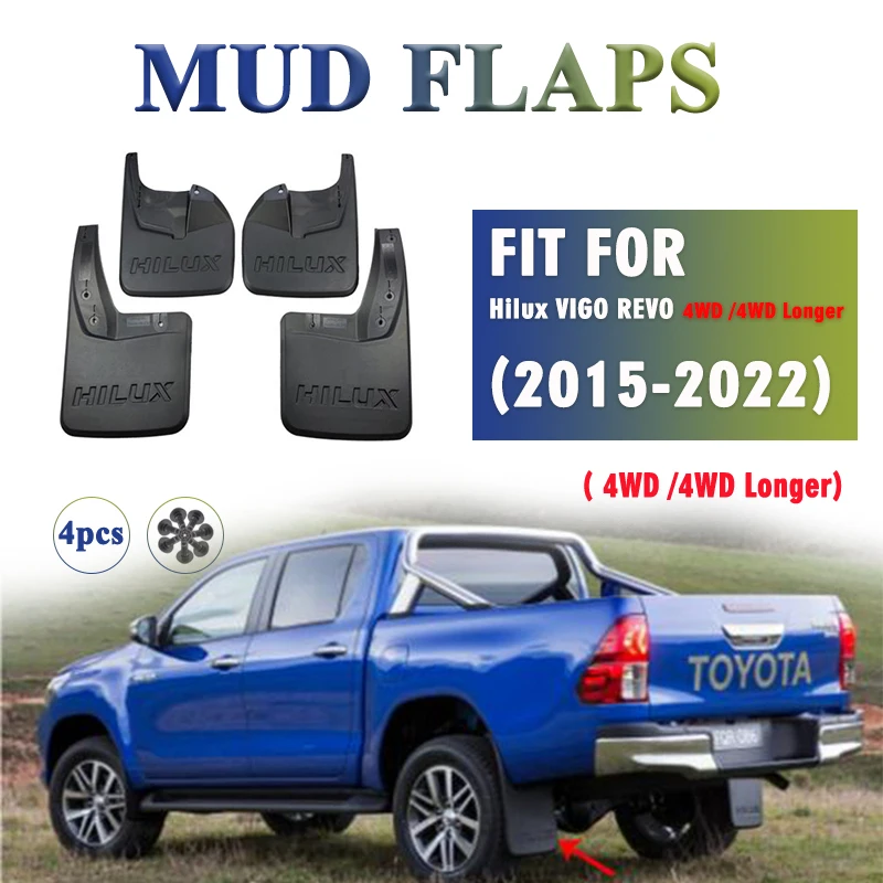 

2015 2016 2017 2018 2019 2022 FOR Toyota Hilux VIGO vero 4WD Mud Flap Guards Splash Mudflaps Fender Mudguard Car Accessories