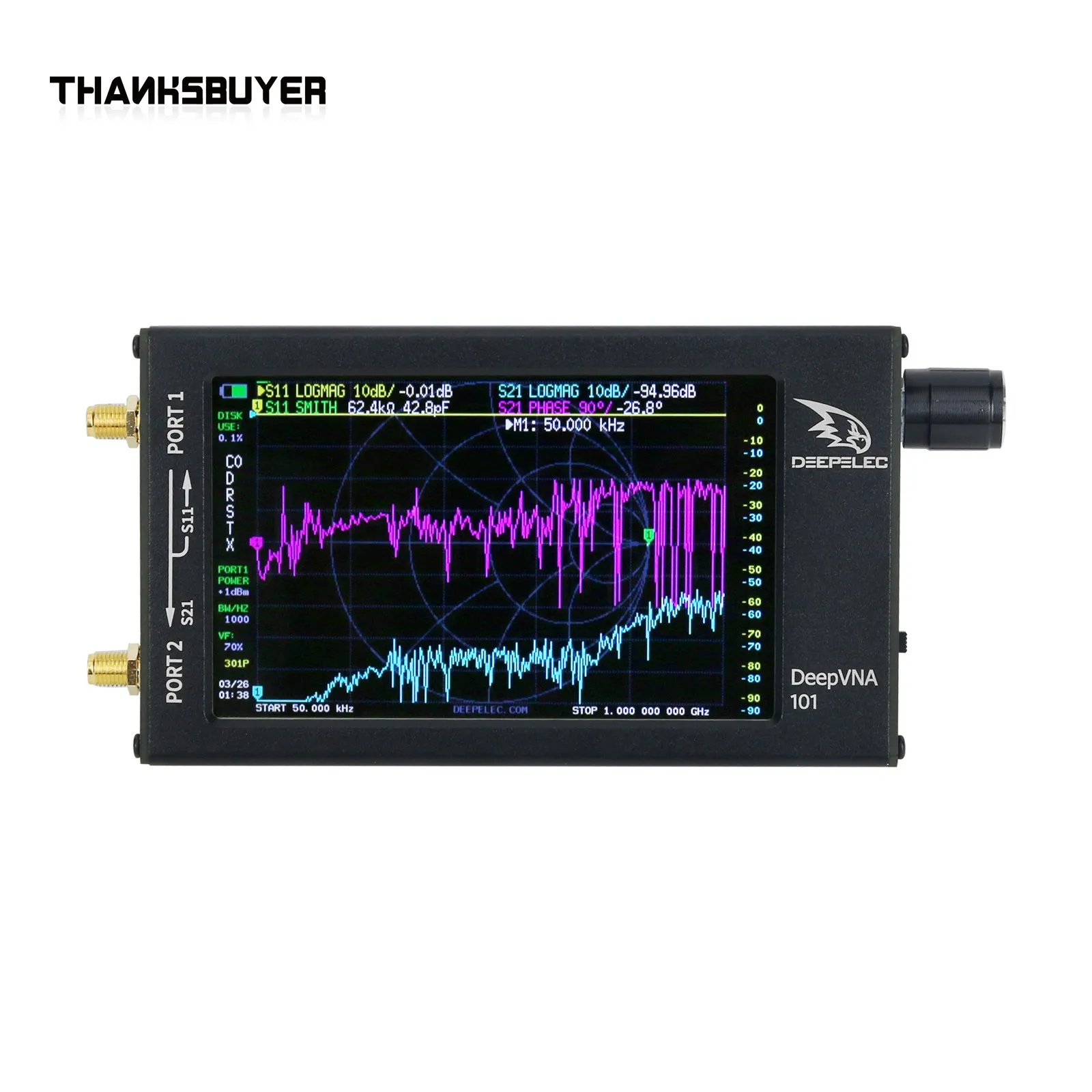 Imagem -02 - Wishcolor Deepvna 101 10k1.5ghz Vector Rede Analisador hf Vhf Uhf Analisador Swr Medidor Atualizado de Nanovna-f