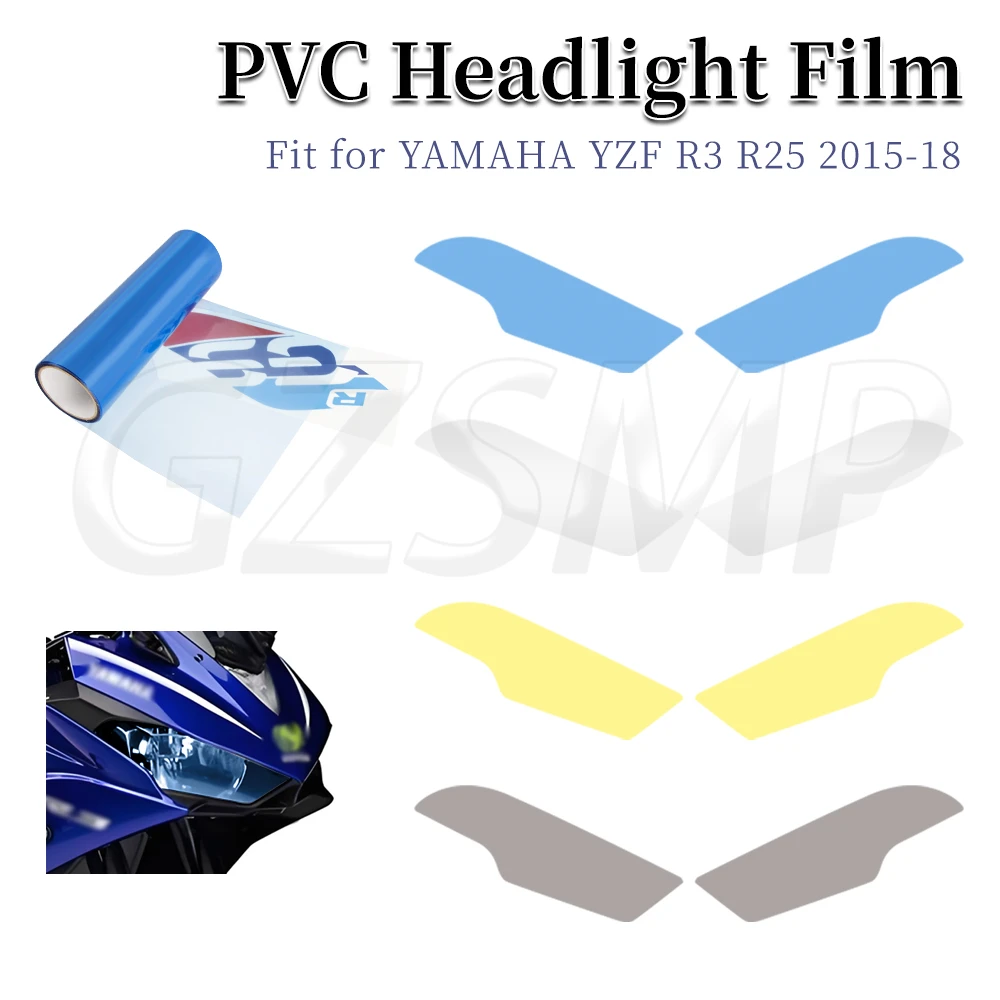 

fit For YAMAHA YZF R3 R25 2015 -2018 Motorcycle Front Fairing Headlight Transparent Film Protection Sticker