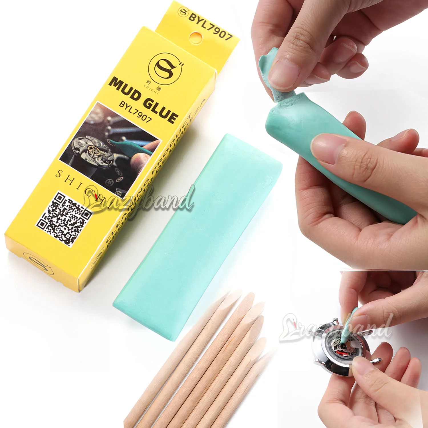 Watch Cleaning Putty Dust Removal Tool for Watch Dial Movement Professional Watchmaker Repair Maintenance Accessory 1PCS Green