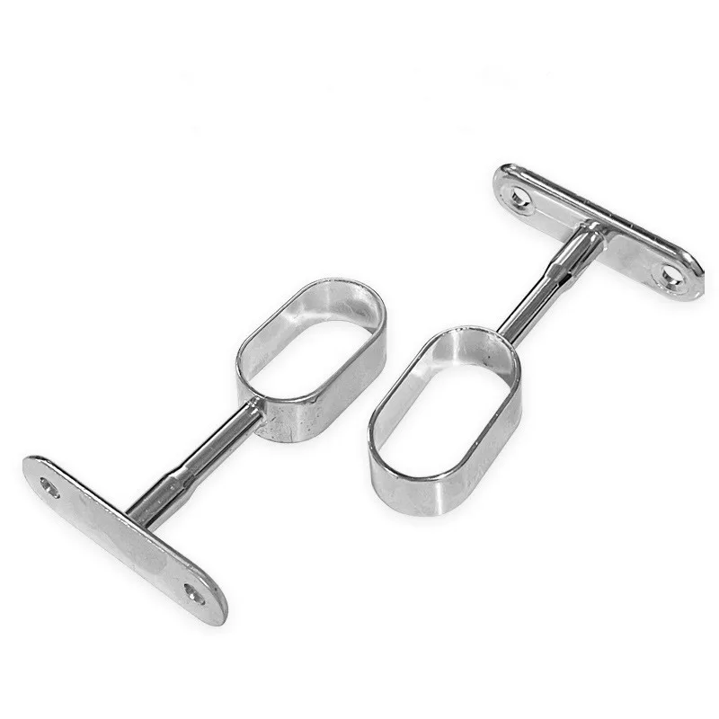 16 Oval Wardrobe Pole Hanging Seat Top Mounted Flange Seat Wardrobe Corner Zinc Alloy Full Wardrobe Crossbar