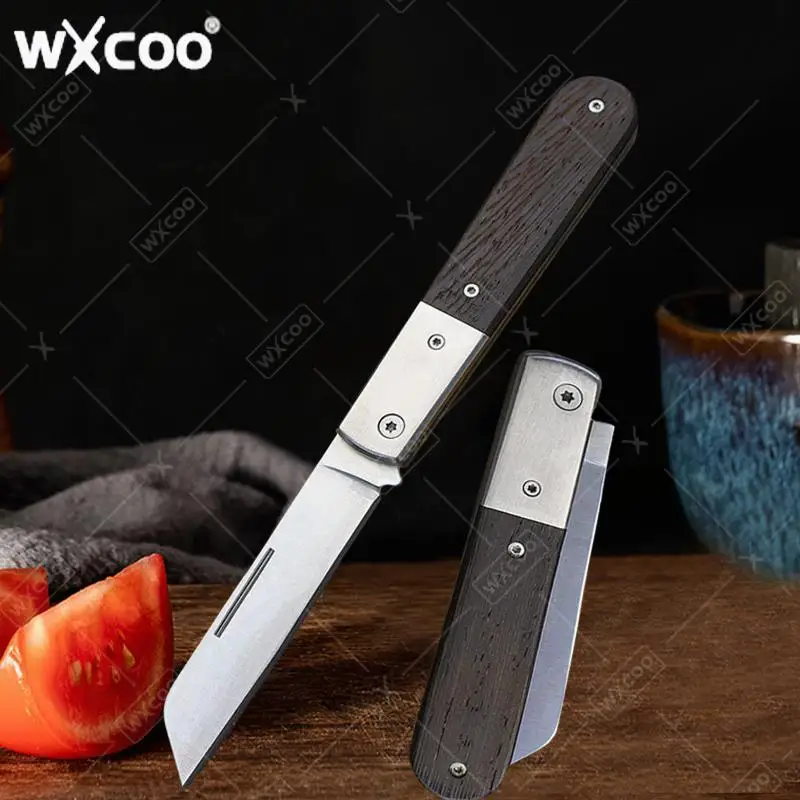 Stainless Steel Fruit Paring Knife for Kitchen Meat Cutting Butcher Knife Kitchen Accessories Folding Fruit Knife Wooden Handle