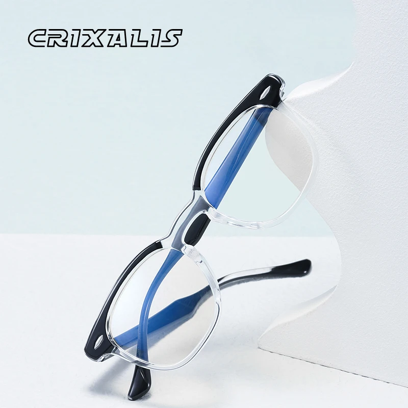 CRIXALIS Quadratische Blaulicht-Brille für Damen – Computerbrille für Herren bis zu 99 % Blaulichtblockierung – leichte Rahmen