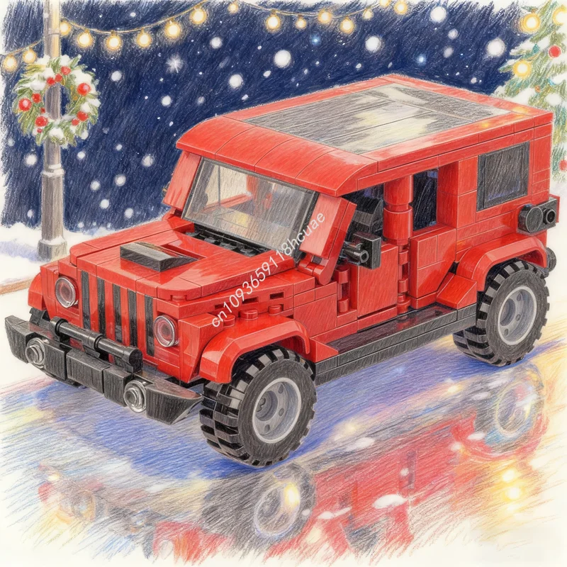 

351pcs MOC Jeepped Wrangler JL Rubicon City Champions Super Car Toy Model Building Blocks Construction Festival Gifts Idea