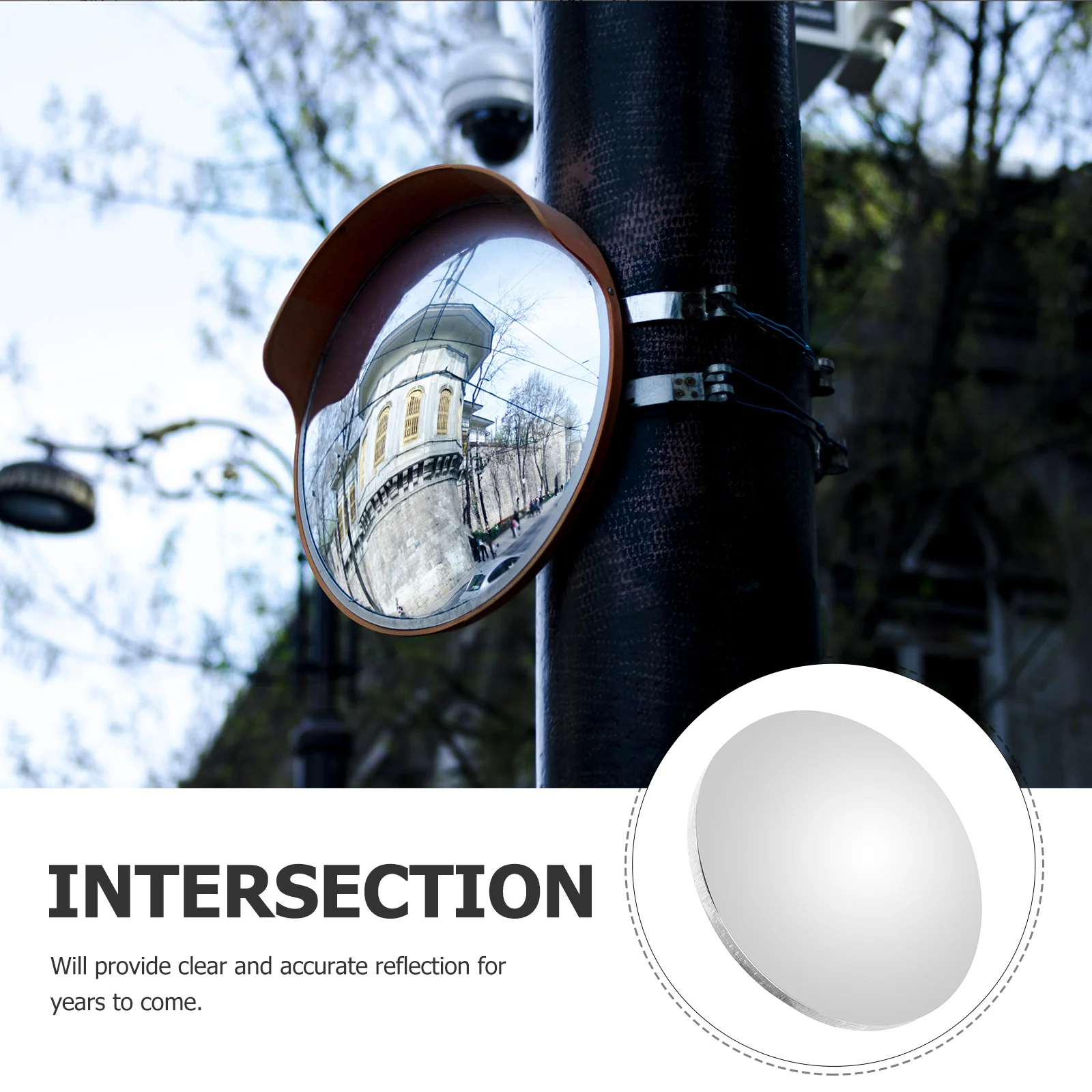 Traffic Mirror Garage Solar Lights Safety Mirrors Outdoor Lantern Indoor Convex