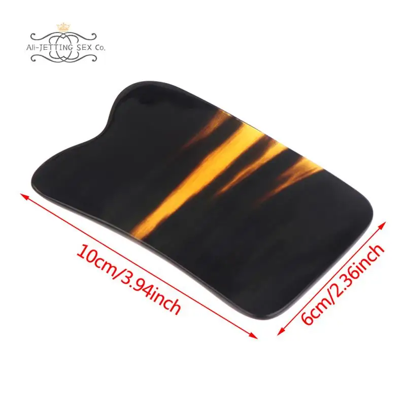 

1PC Natural Horn Guasha Board Scraping Plate Massage Tool SPA Acupuncture Gouache Scraper Body Massager Health Care Tool